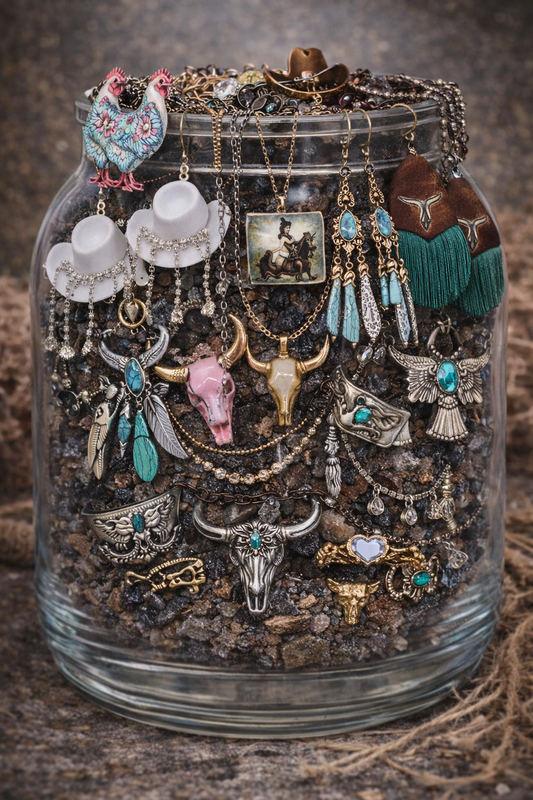 🤎 Custom Western Mystery Jewelry Jar – Wild West Edition