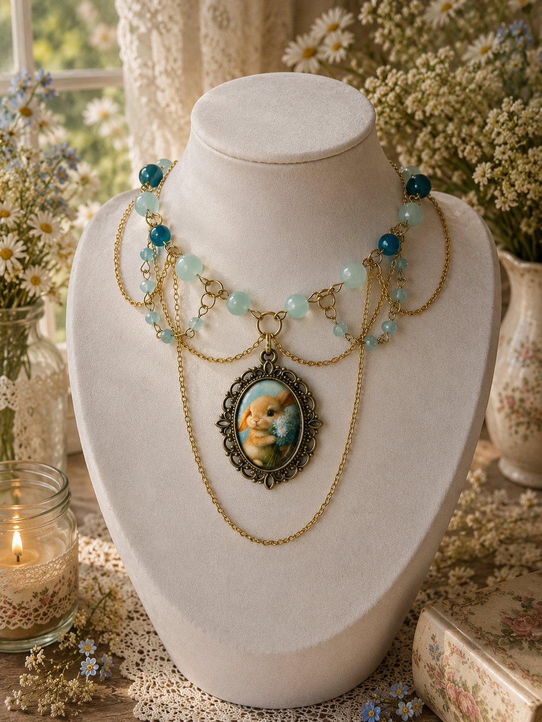 🐰 Bluebell Bunny Necklace