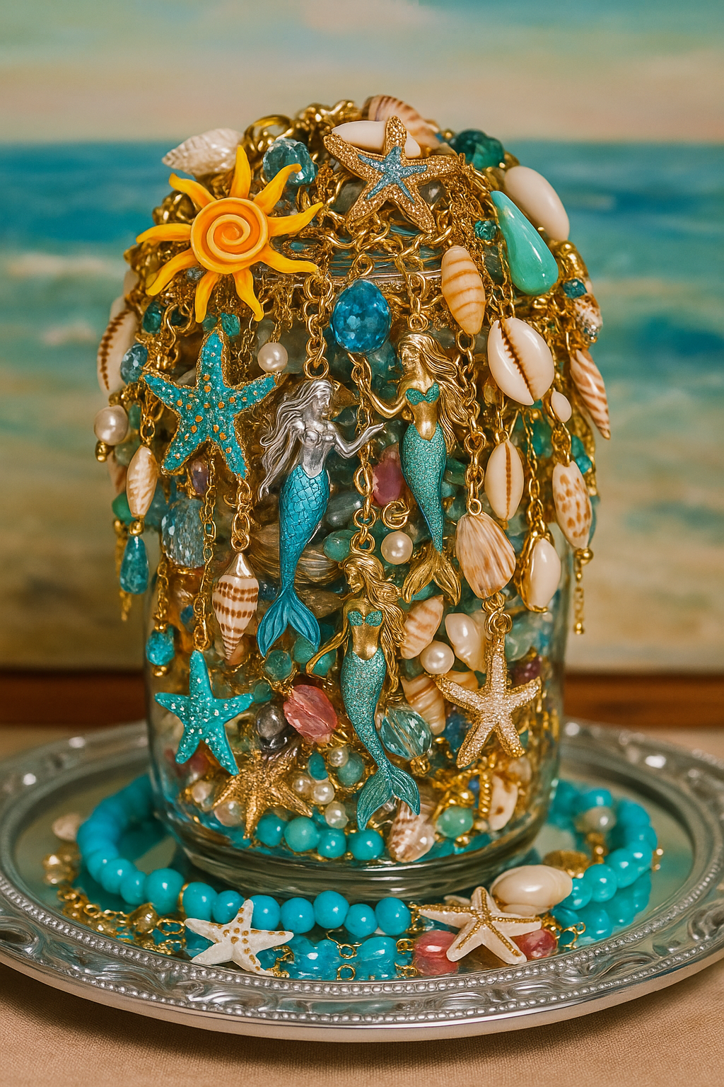 🧜🏽‍♀️🌊 Mermaid Treasure Jewelry Jar – Handmade & Curated Ocean Aesthetic