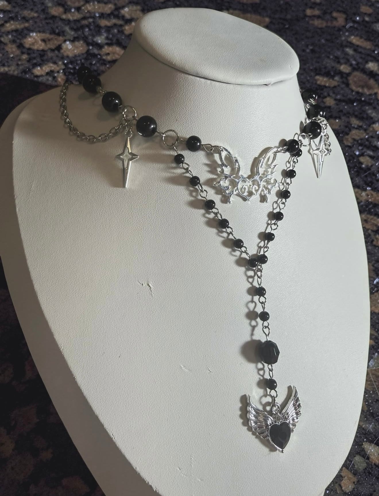 Velarya Winged Heart Necklace 🪽 🩶Made to order