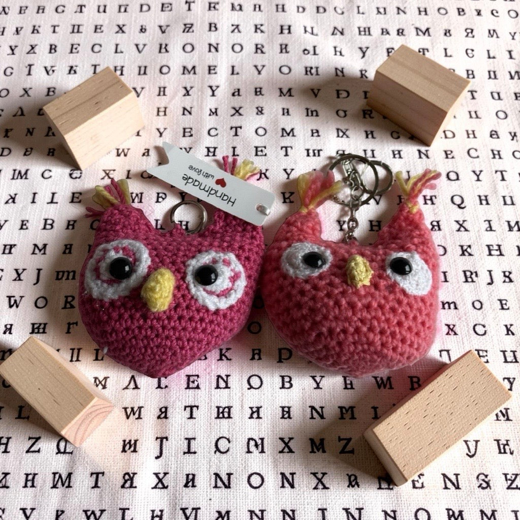 🦉 Handmade Crochet Owl Keychain – Cute Plush Charm
