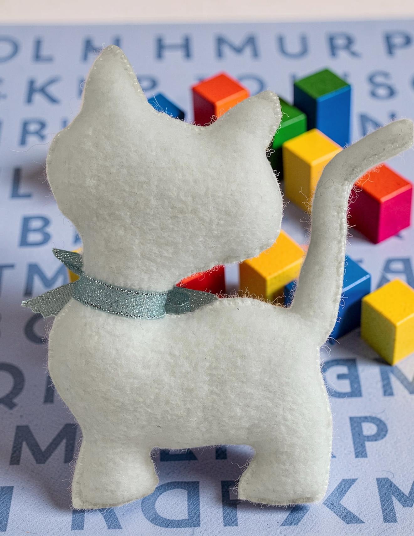 Snowy the Plush Kitty – Soft, Handmade Cuddly Toy