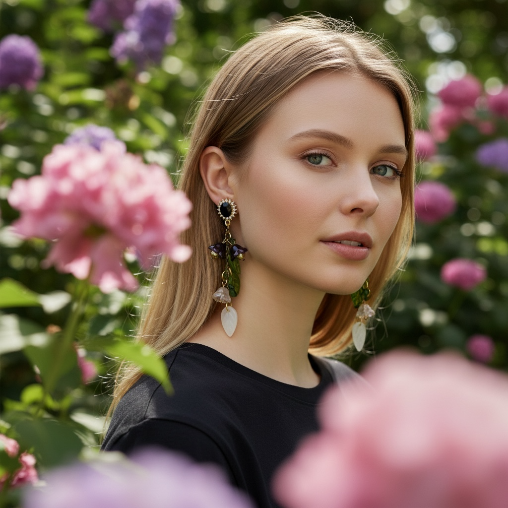 Enchanted Forest Clip-on Drop Earrings