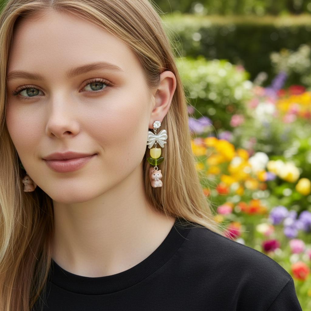 Woodland Squirrel Bow Earrings