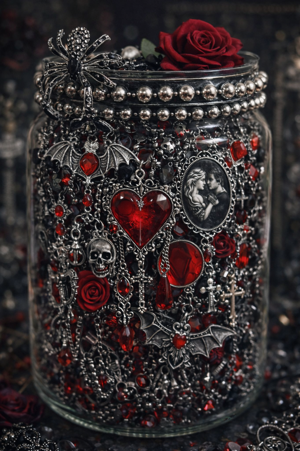 Custom Gothic Themed Mystery Jewerly Jar ⚰️🩸🖤