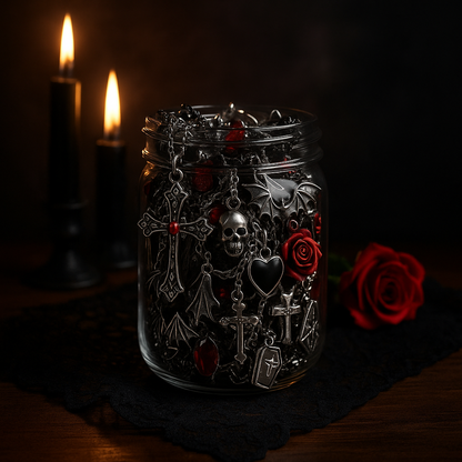Custom Gothic Themed Mystery Jewerly Jar ⚰️🩸🖤