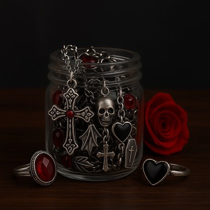 Custom Gothic Themed Mystery Jewerly Jar ⚰️🩸🖤