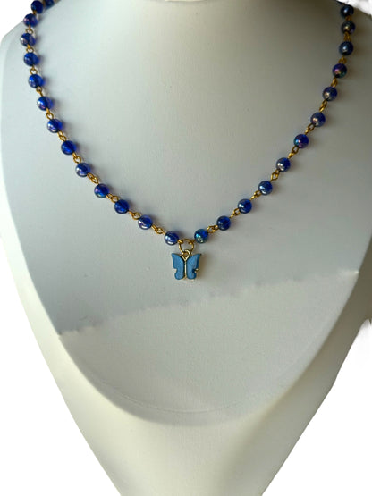 Blue Whisper Butterfly Necklace