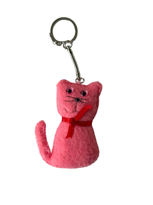 Rainbow Meow – Colorful Felt Cat Keychain