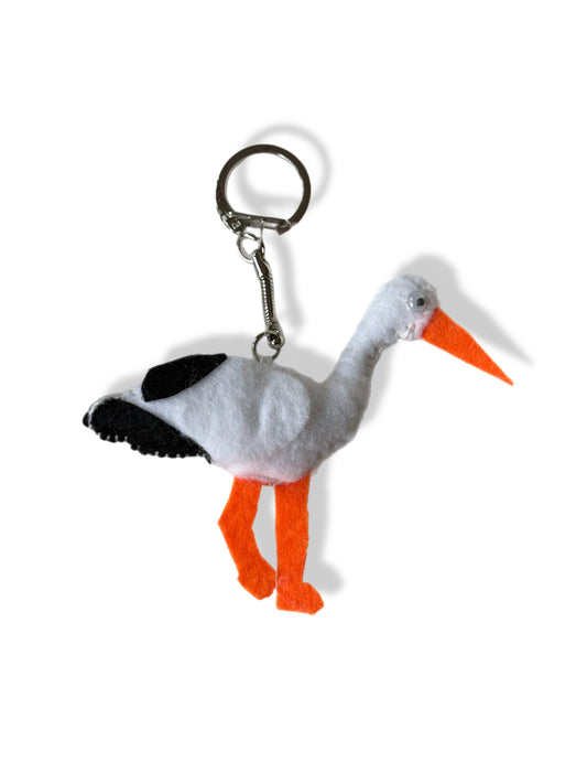 Lucky Stork Felt Keychain