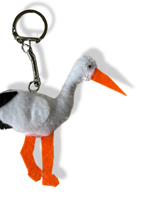 Lucky Stork Felt Keychain