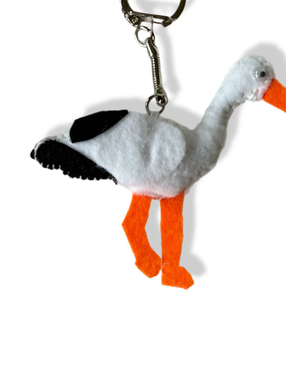 Lucky Stork Felt Keychain