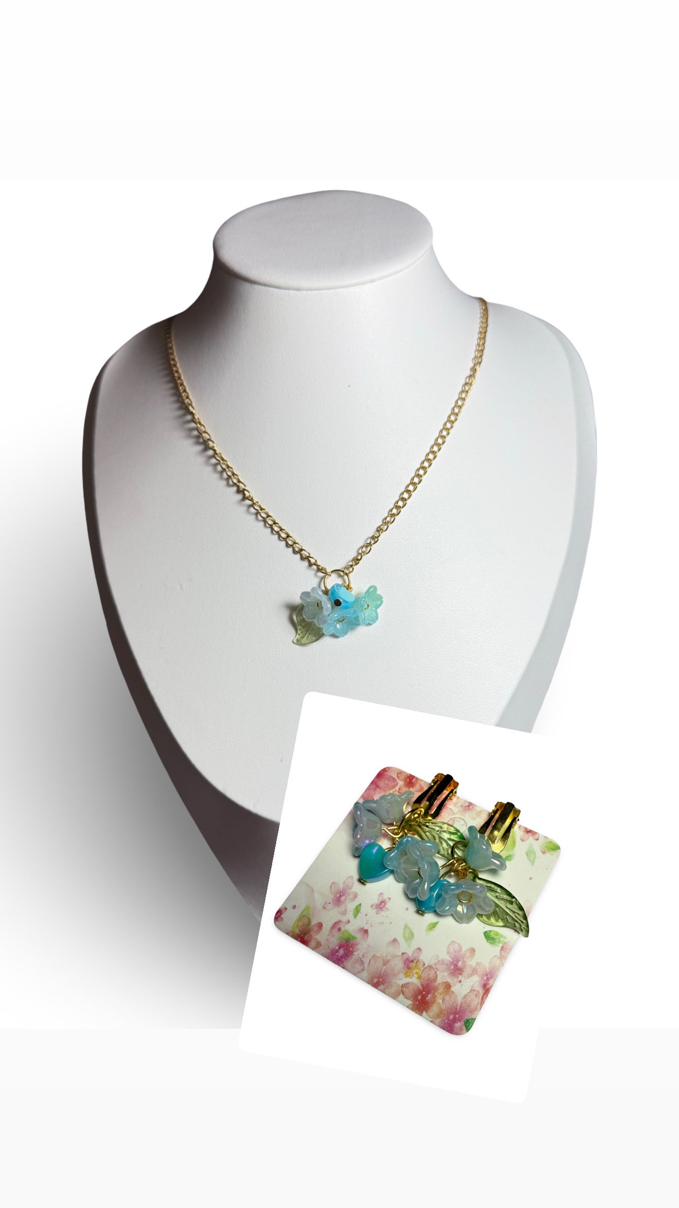 Morning Bloom – Blue Flower Jewelry Set