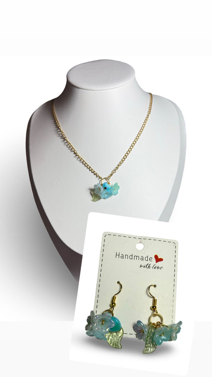Morning Bloom – Blue Flower Jewelry Set