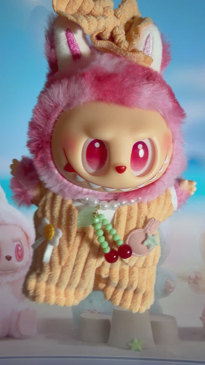 Lafufu “Peachy Cherry Dream” Plush Charm 🍒🍑