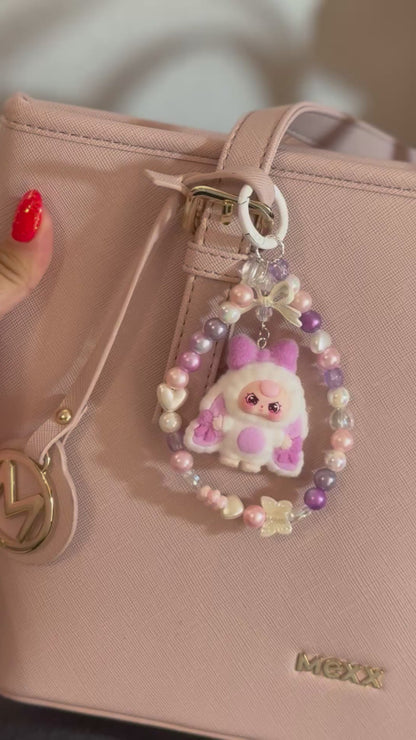 Moonlight Bunny Blossom 🌙🐰💜 Keychain