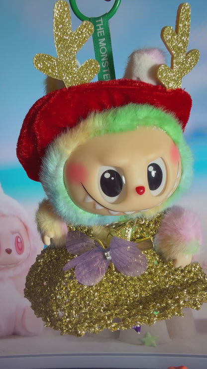 Lafufu “Golden Reindeer Dream” Plush Charm 🦌💫