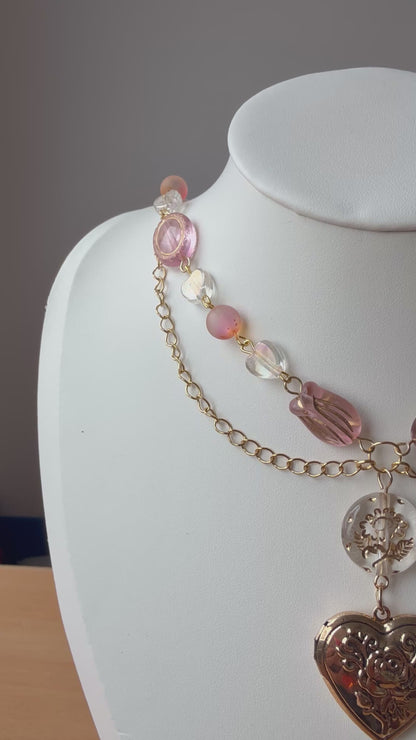 ✨ Rosalie Amorette – Romantic Heart Locket Necklace
