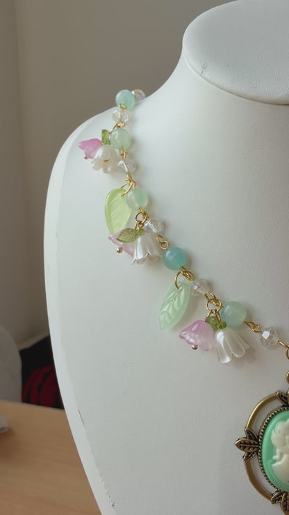 Eleanor’s Garden – Vintage Pastel Cameo Necklace