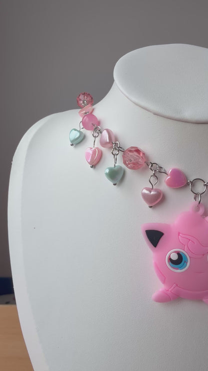 ✨ Jigglypuff Heartbeat – Kawaii Necklace